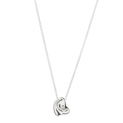Tiffany Sterling Silver 9mm Elsa Perretti Full Heart Pendant Necklace 1 of 5