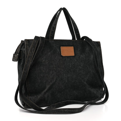 Telfar Denim Medium Shopping Bag Black 3 of 8