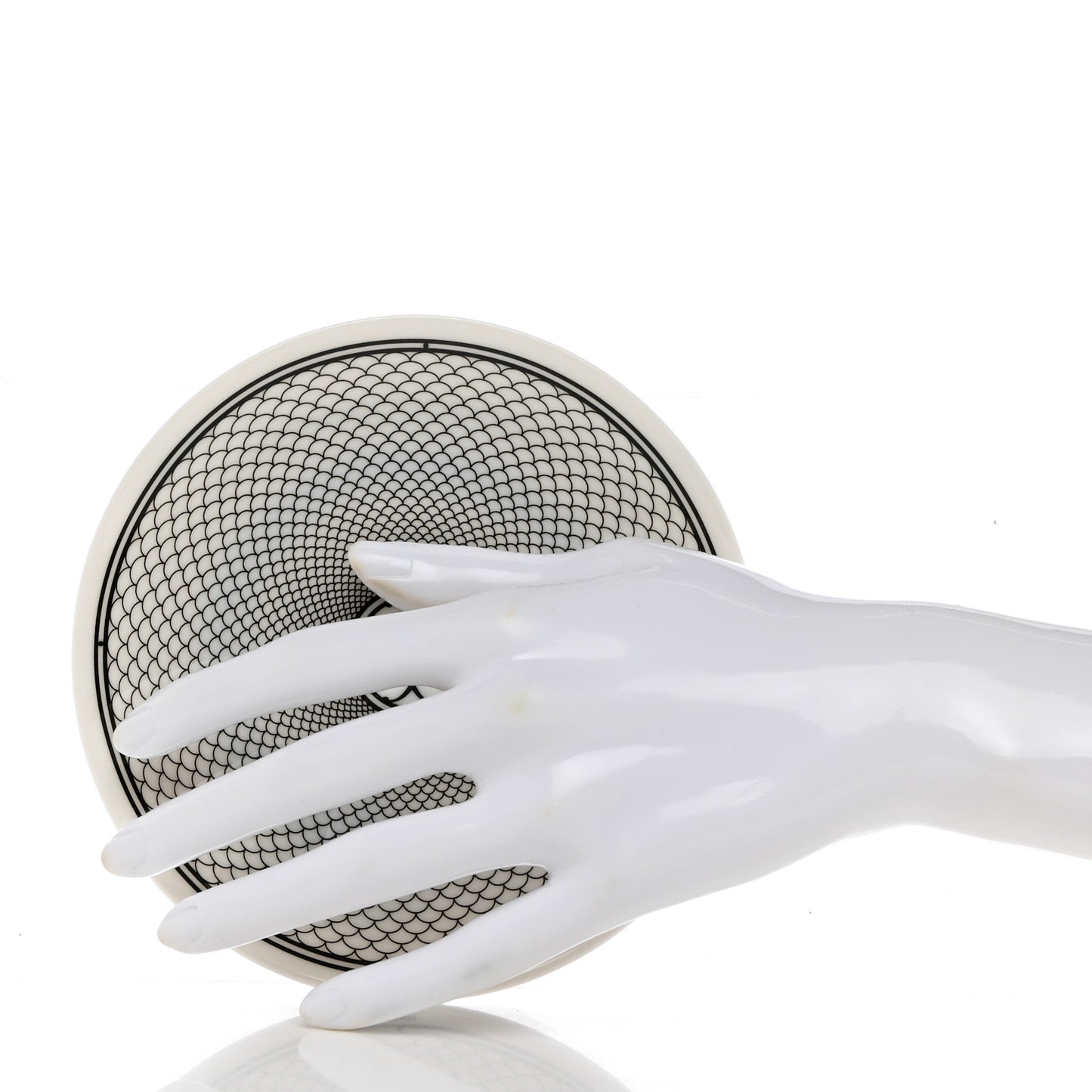 Porcelain H Deco Dinner Plate Set of 2 Black White