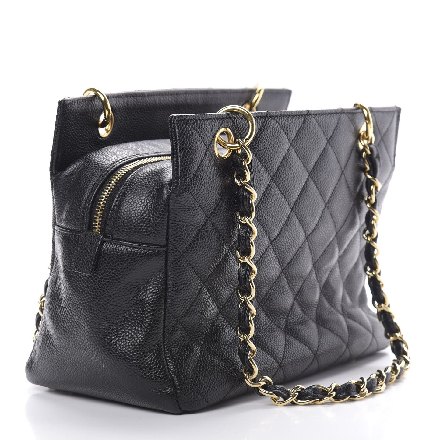 Caviar Quilted Petit Timeless Tote PTT Black