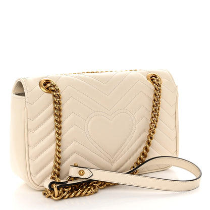 Gucci Calfskin Matelasse Small GG Marmont Shoulder Bag White 3 of 10