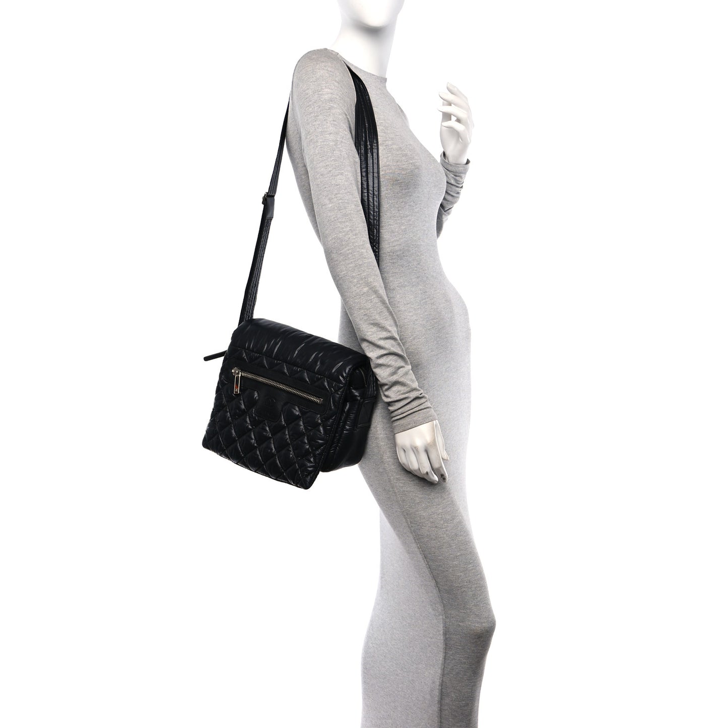 Nylon Small Coco Cocoon Messenger Bag Black