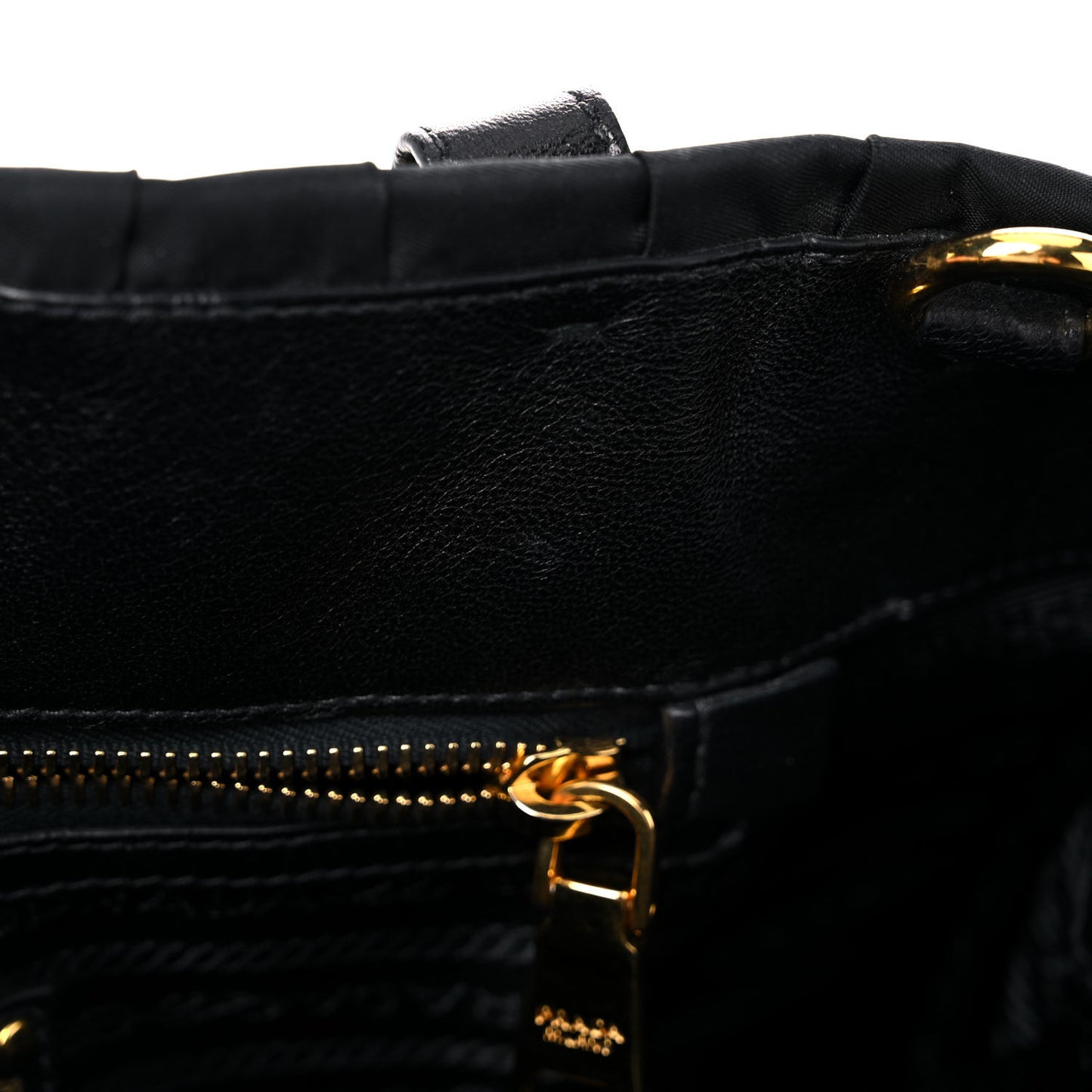 Tessuto Nylon Nappa Gaufre Shopping Satchel Black