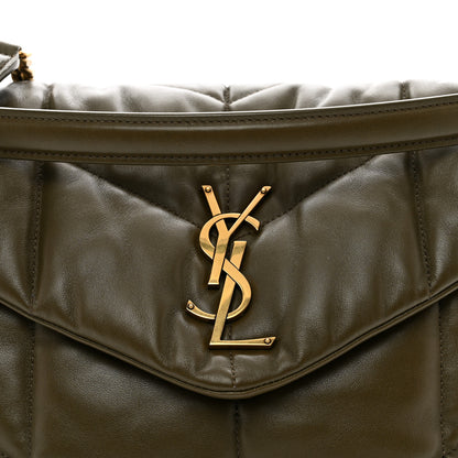 Saint Laurent Lambskin Quilted Medium Loulou Puffer Monogram Chain Satchel Seaweed 5 of 10