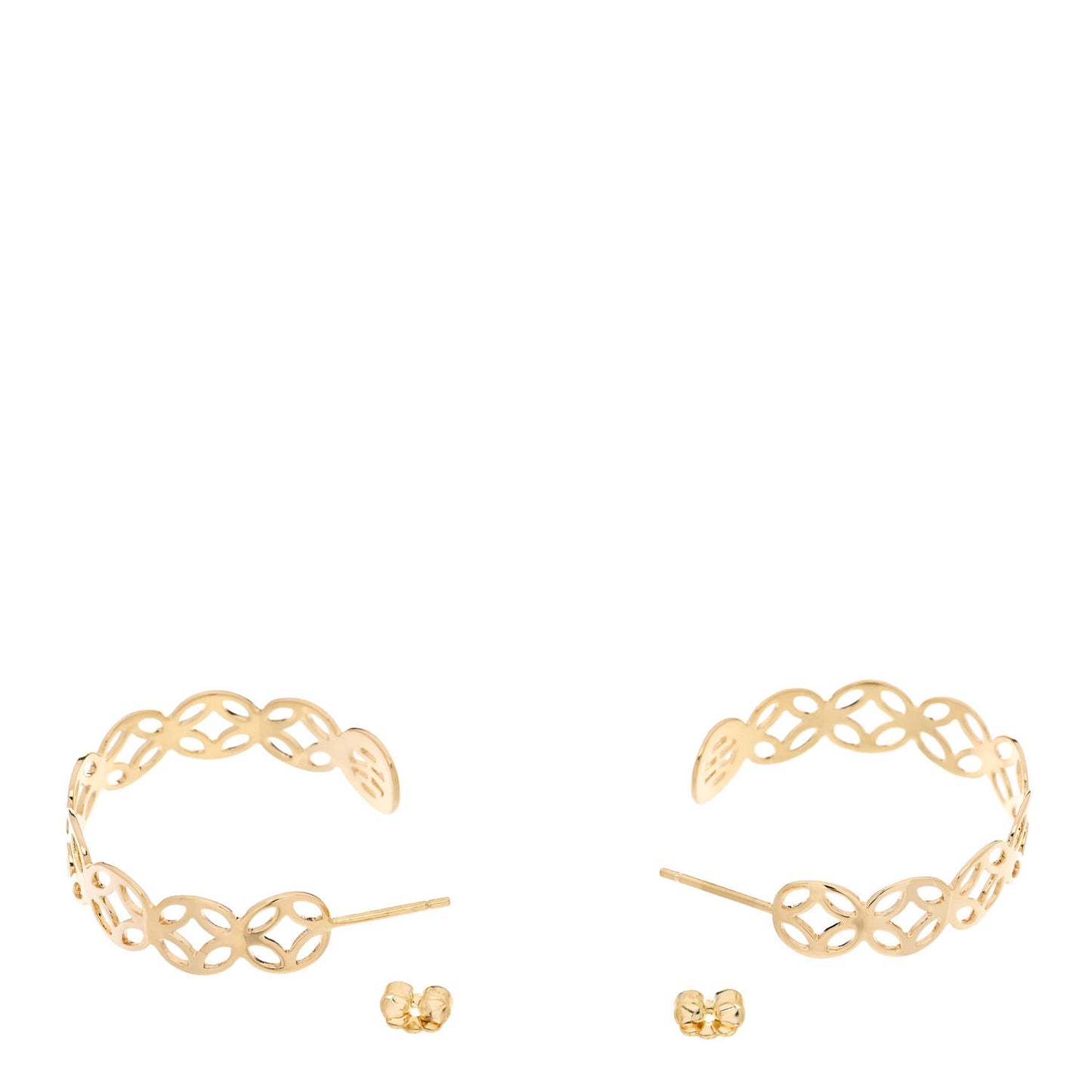 18K Yellow Gold Batu Kawung 8.5mm Hoop Earrings
