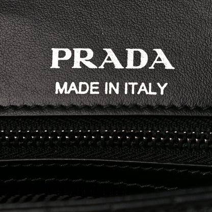 Prada Soft Calfskin Impunture Diagramme Medium Chain Flap Shoulder Bag Black 6 of 9