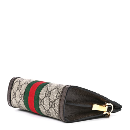 Gucci GG Supreme Monogram Textured Dollar Calfskin Web Mini Ophidia Chain Shoulder Bag Beige Ebony New Acero 10 of 12