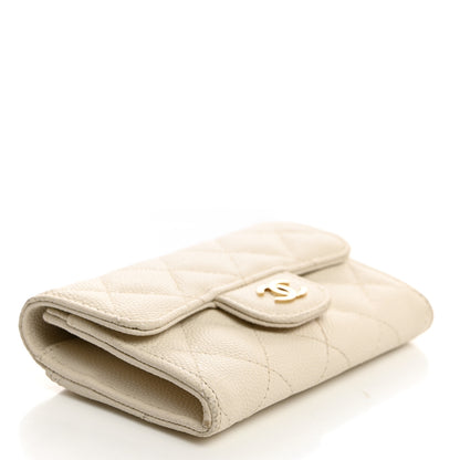 Chanel Caviar Quilted Flap Card Holder Wallet White 4 of 12