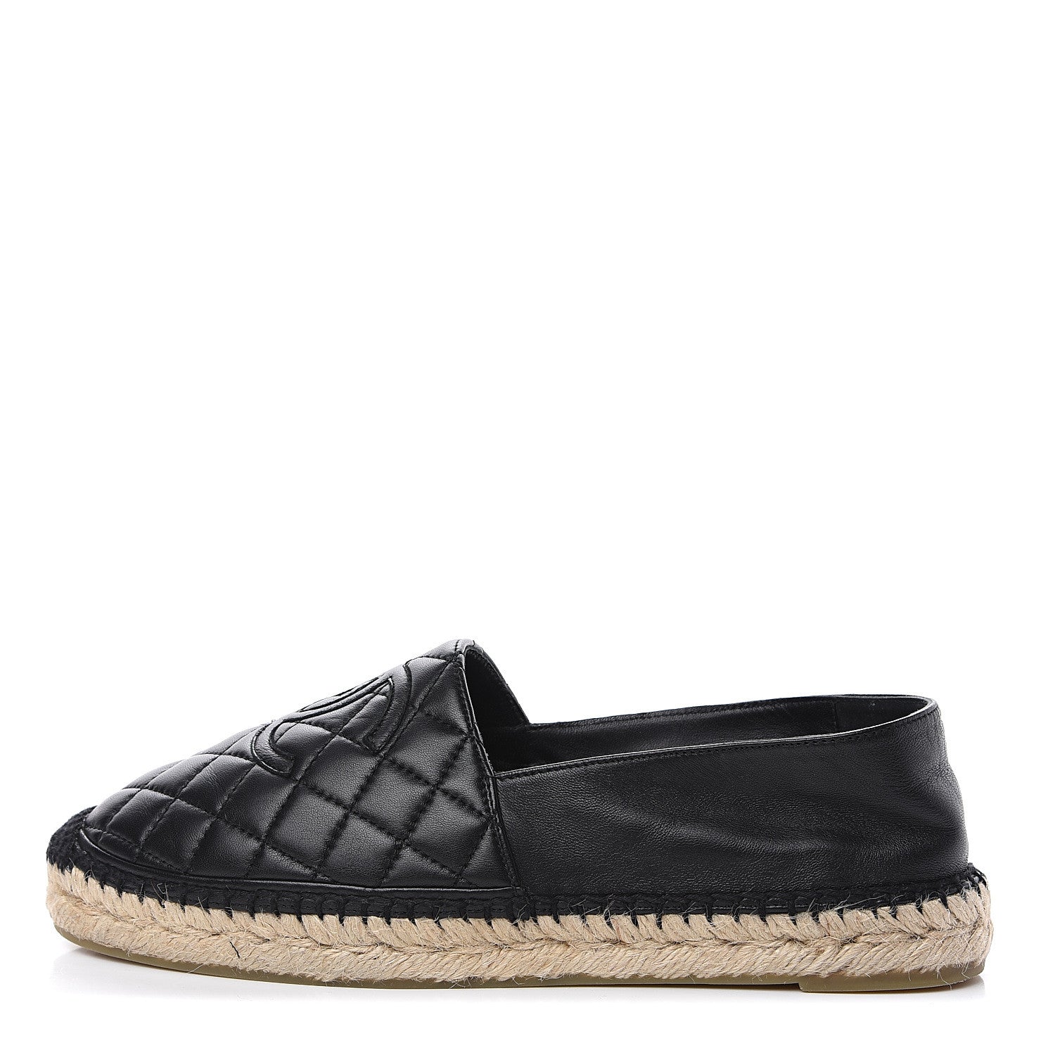 Chanel Lambskin Quilted CC Espadrilles 40 Black 1 of 10