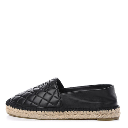 Chanel Lambskin Quilted CC Espadrilles 40 Black 1 of 10