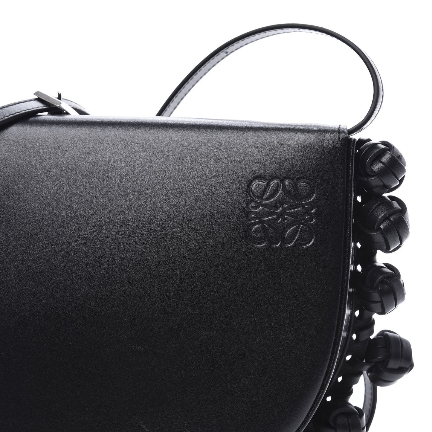 Calfskin Heel Knots Crossbody Bag Black