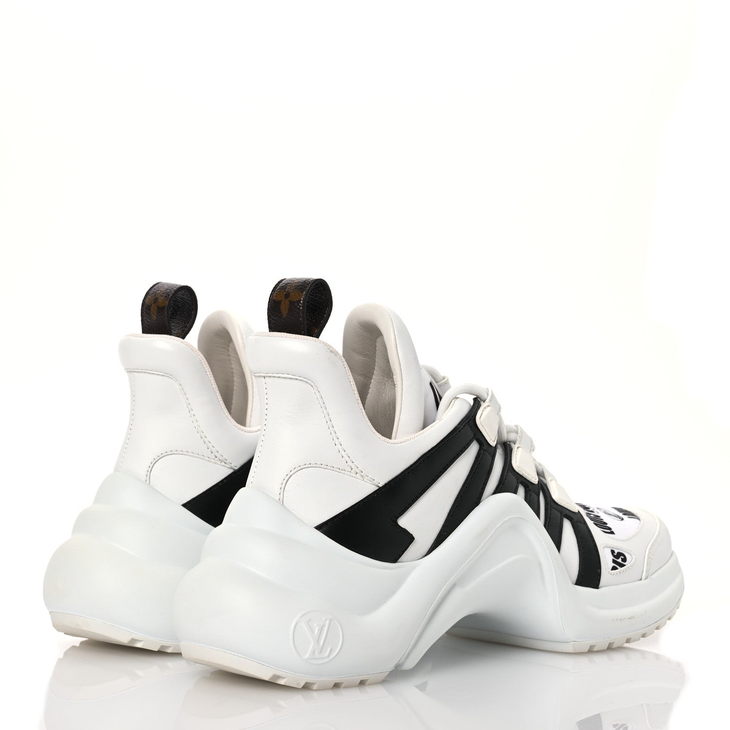 Louis Vuitton X FORNASETTI Calfskin Technical Nylon LV Archlight Sneaker 37 Black 4 of 12