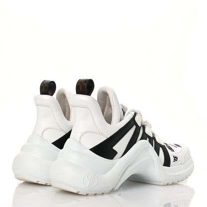 Louis Vuitton X FORNASETTI Calfskin Technical Nylon LV Archlight Sneaker 37 Black 4 of 12