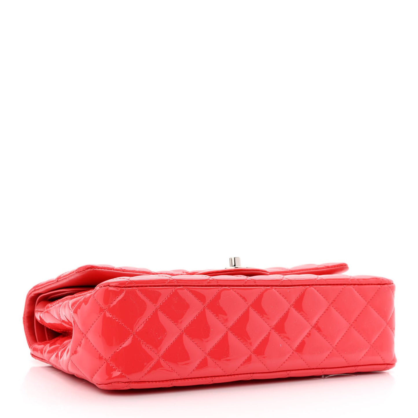 Patent Quilted Medium Double Flap Pink