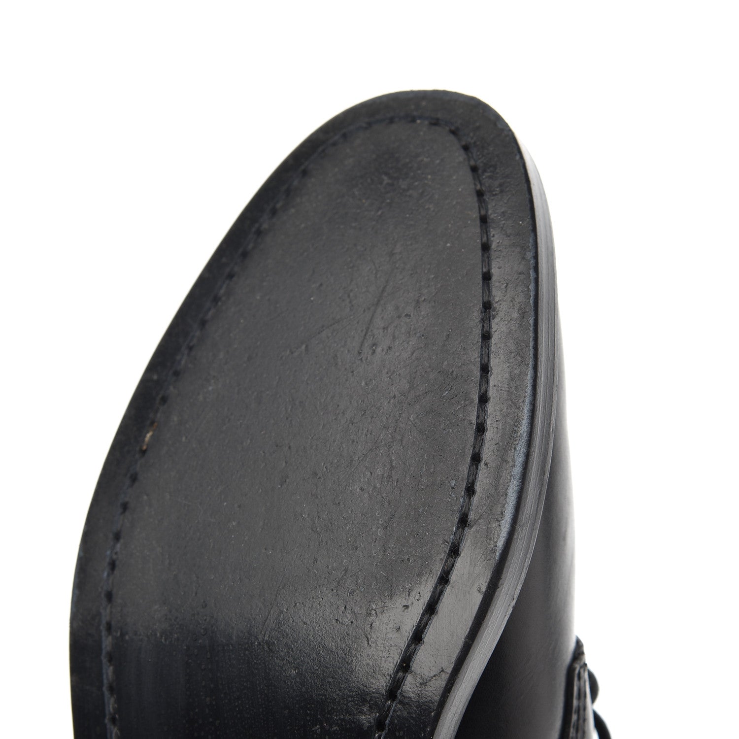 Saint Laurent Smooth Calfskin Studded Strap Rangers Boots 37.5 Black 10 of 16