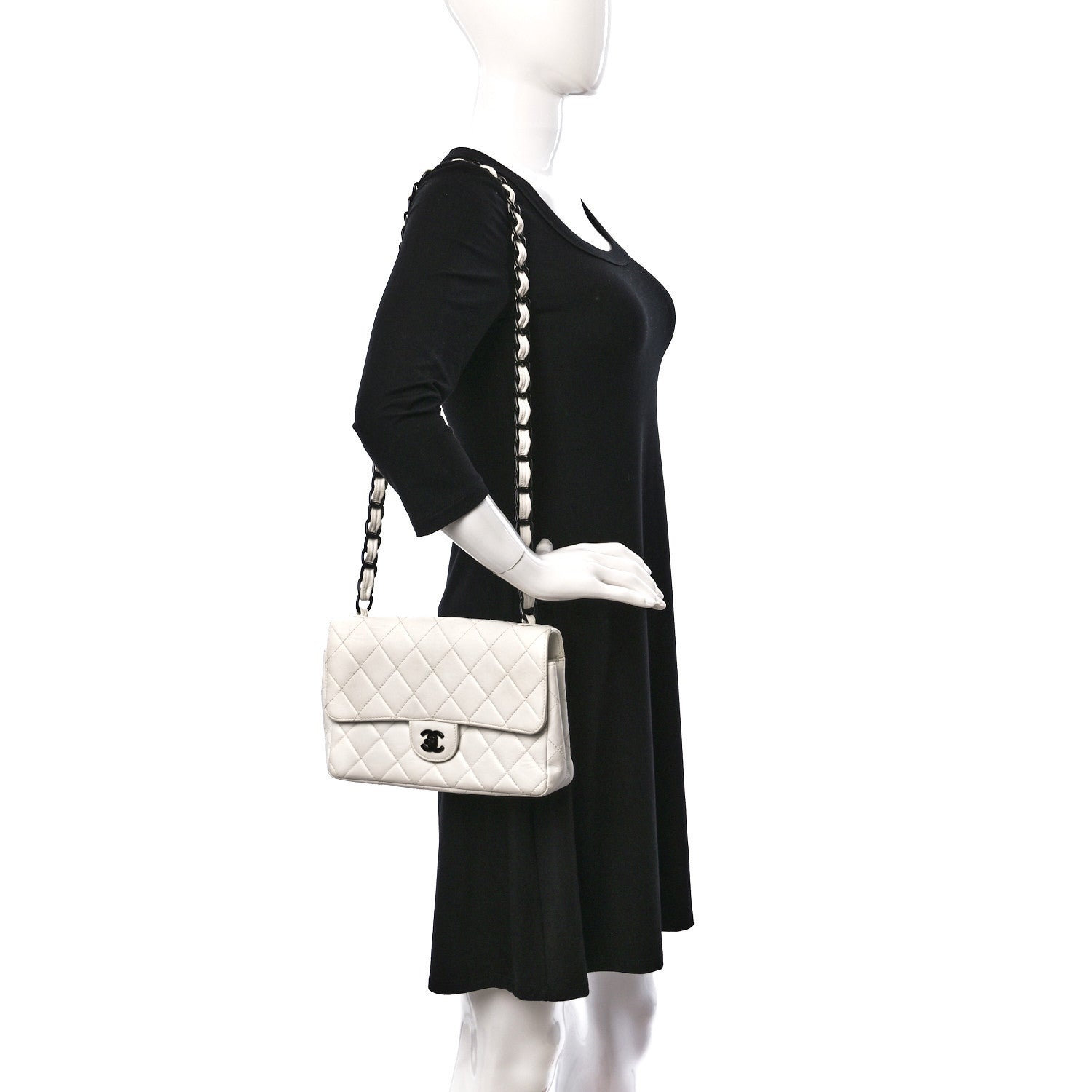 Chanel Lambskin Bekko Resin Medium Flap White 2 of 9