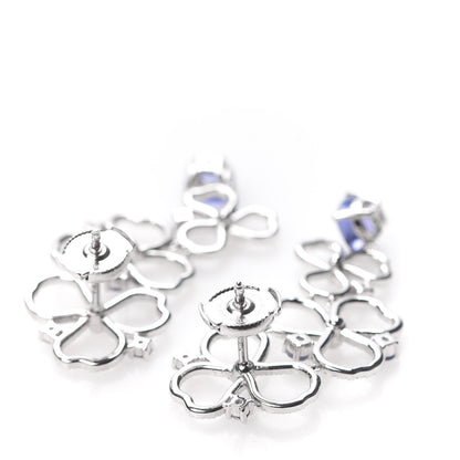 Tiffany Platinum Diamond Tanzanite Paper Flowers Open Drop Earrings 3 of 6