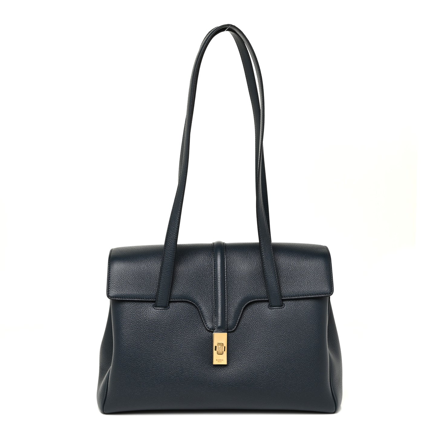 Supple Grained Calfskin Medium Soft 16 Bag Navy Blue