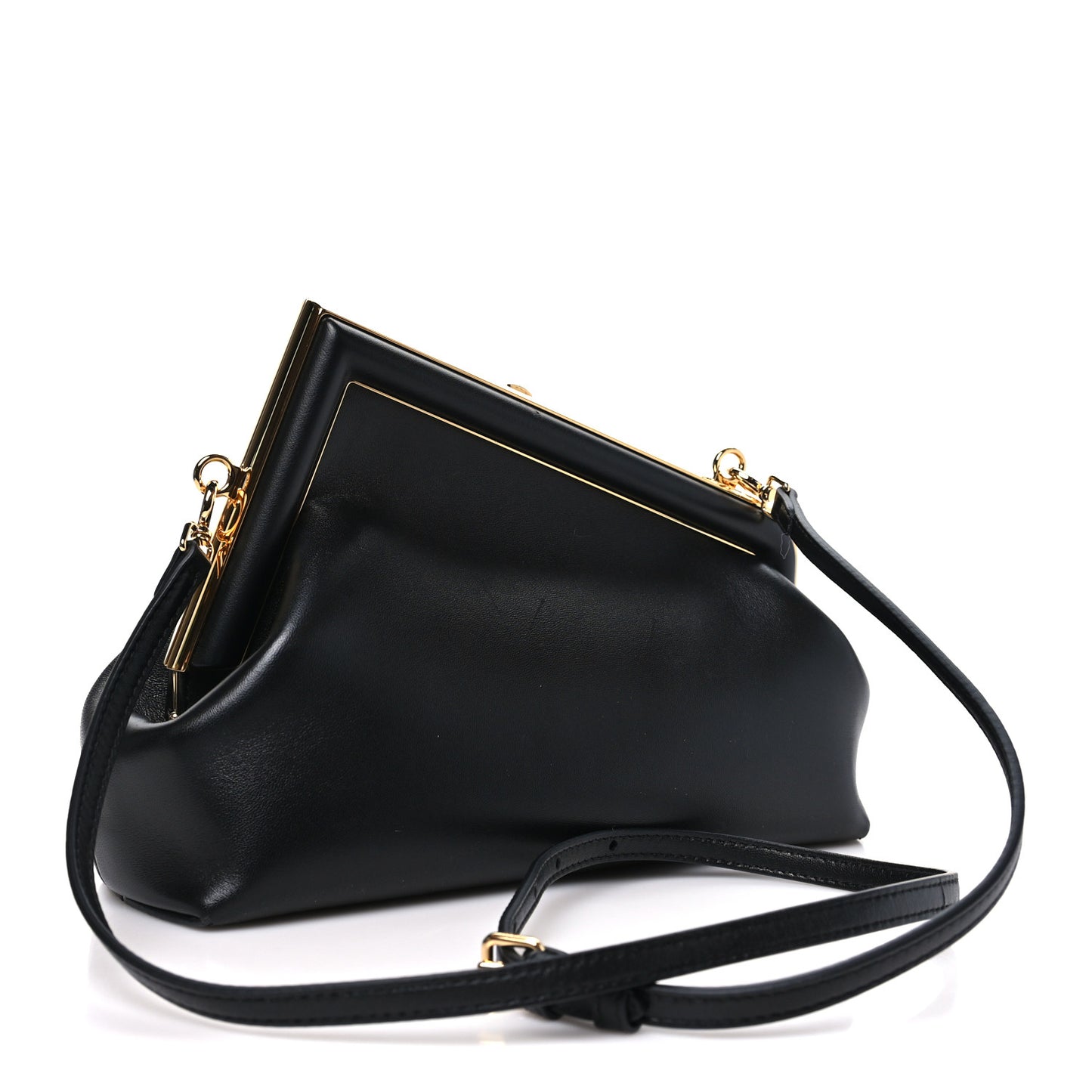 Shiny Nappa Small Fendi First Black Black