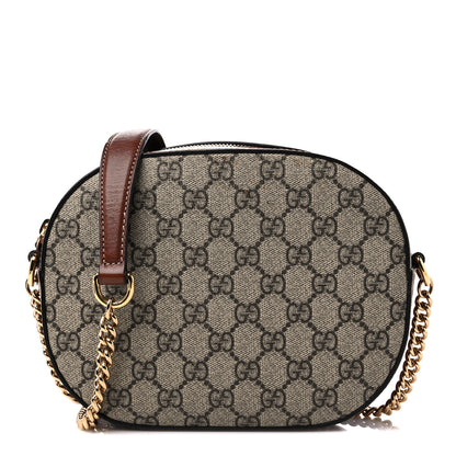 Gucci GG Supreme Monogram Cuoio Toscano Mini Chain Shoulder Bag Beige Ebony Cuir 1 of 13