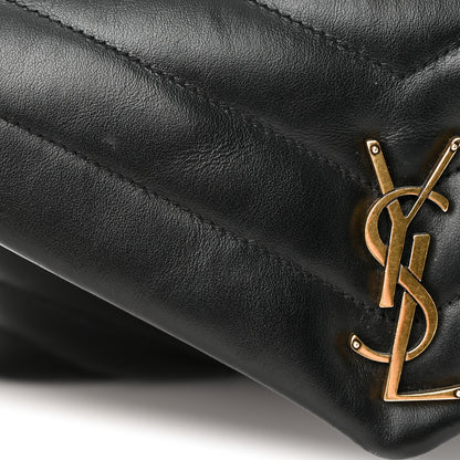 Saint Laurent Calfskin Y Quilted Monogram Small Loulou Chain Satchel Black 15 of 16