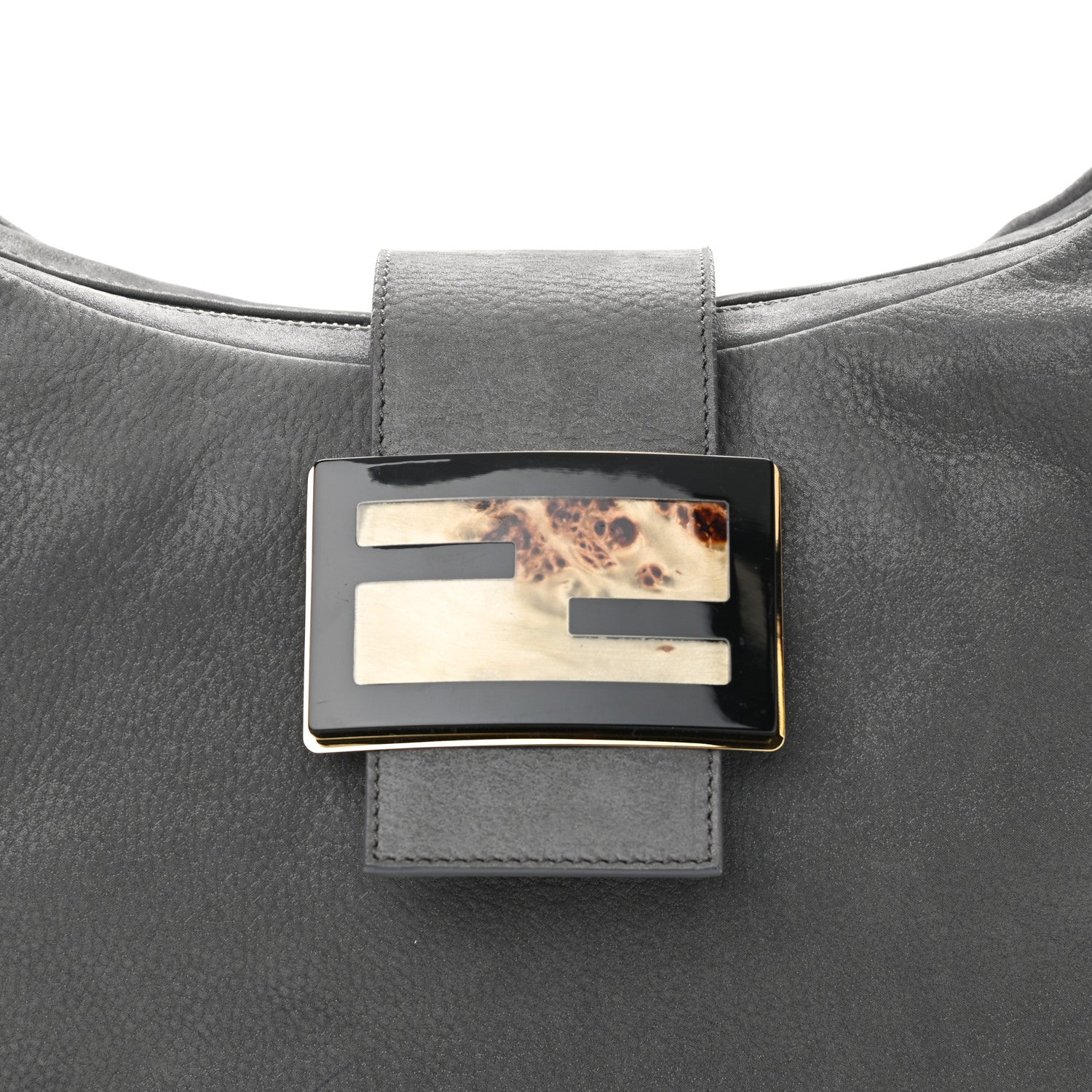 Fendi Vitello Savana Forever Hobo Grigio Tartaruga Natural 8 of 13