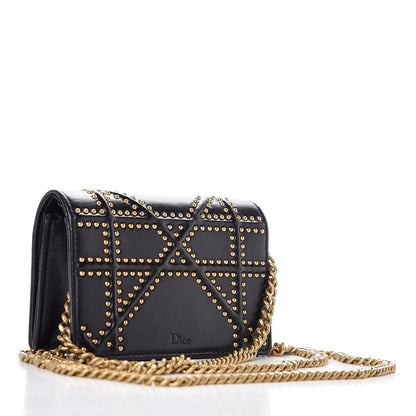 Christian Dior Lambskin Studded Micro Diorama Flap Bag Black 3 of 8