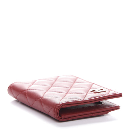 Chanel Lambskin Quilted Card Holder Wallet Red 4 of 12