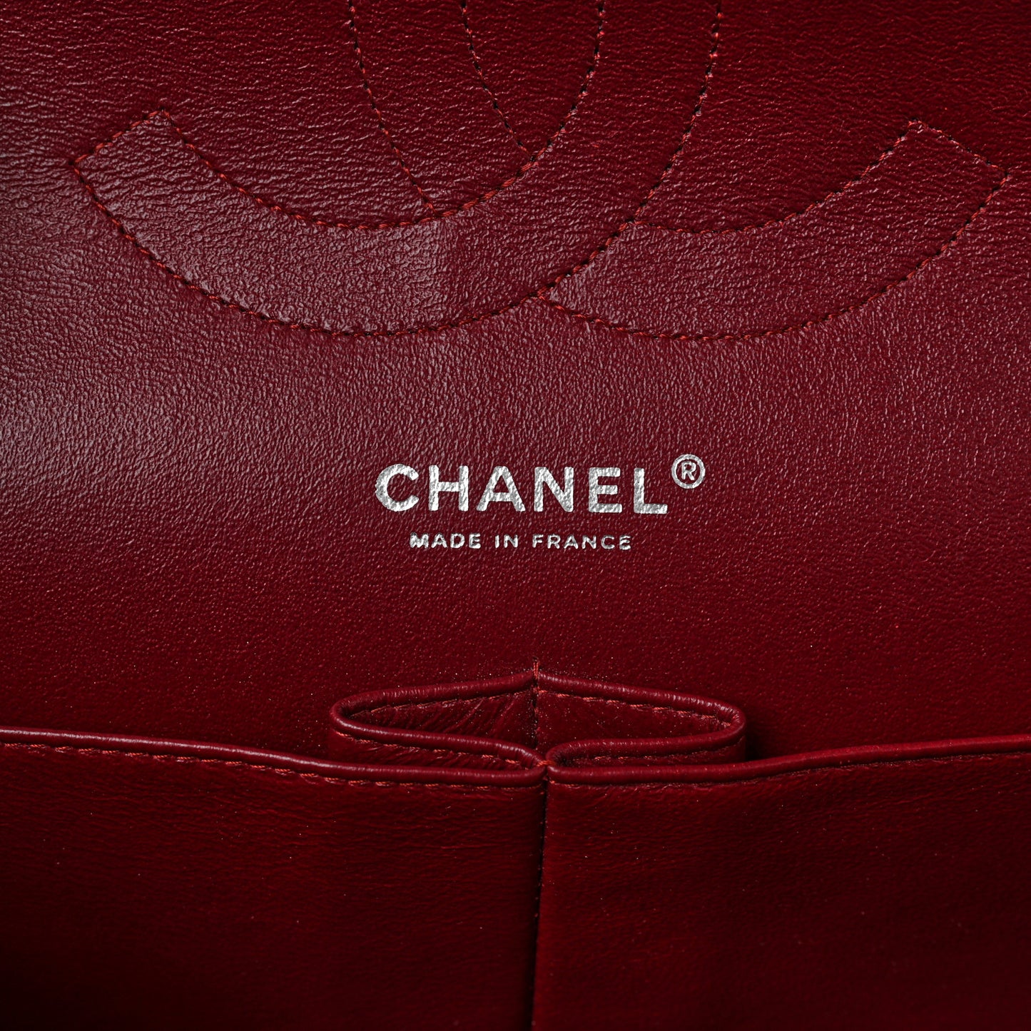 Patent Quilted Jumbo Double Flap Dark Red