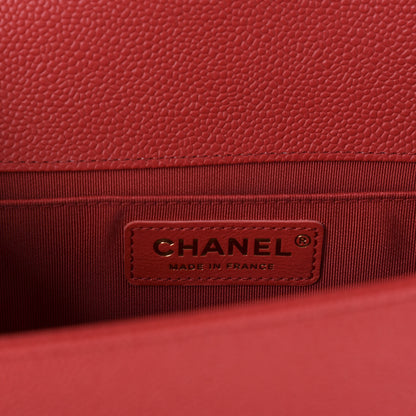 Chanel Caviar Quilted Medium Boy Flap Red 9 of 11