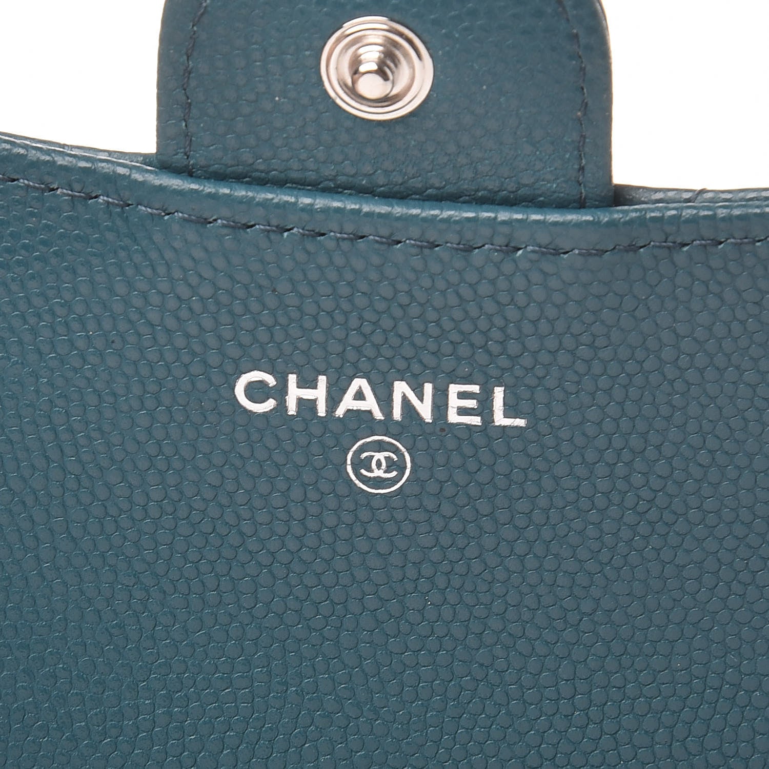 Chanel Caviar Quilted Flap Card Holder Dark Turquoise 6 of 11
