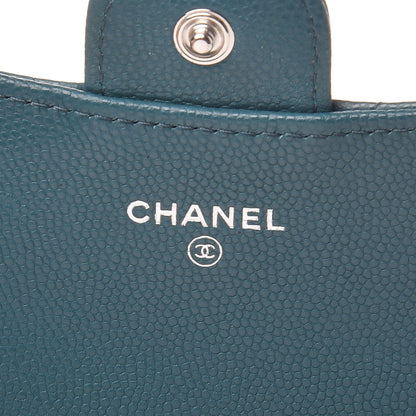 Chanel Caviar Quilted Flap Card Holder Dark Turquoise 6 of 11