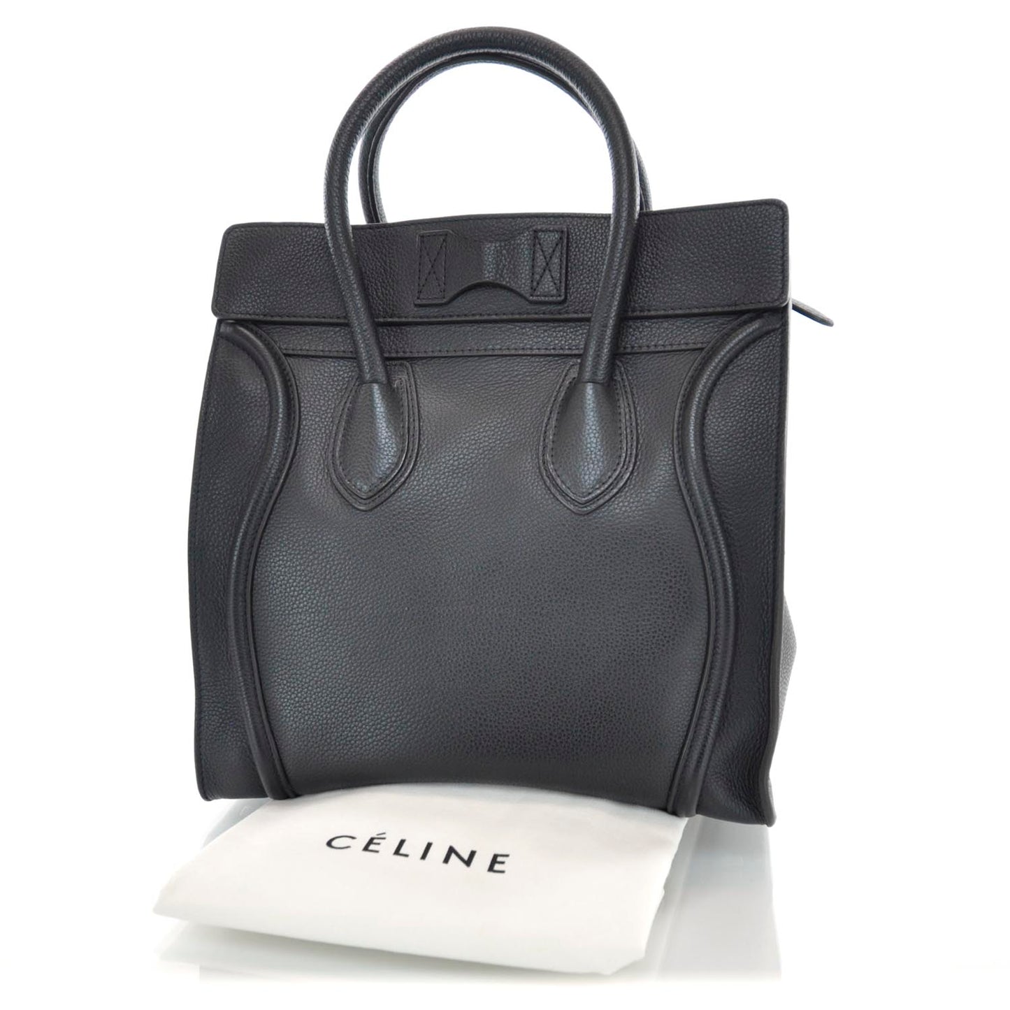 Pebbled Leather Mini Luggage Black