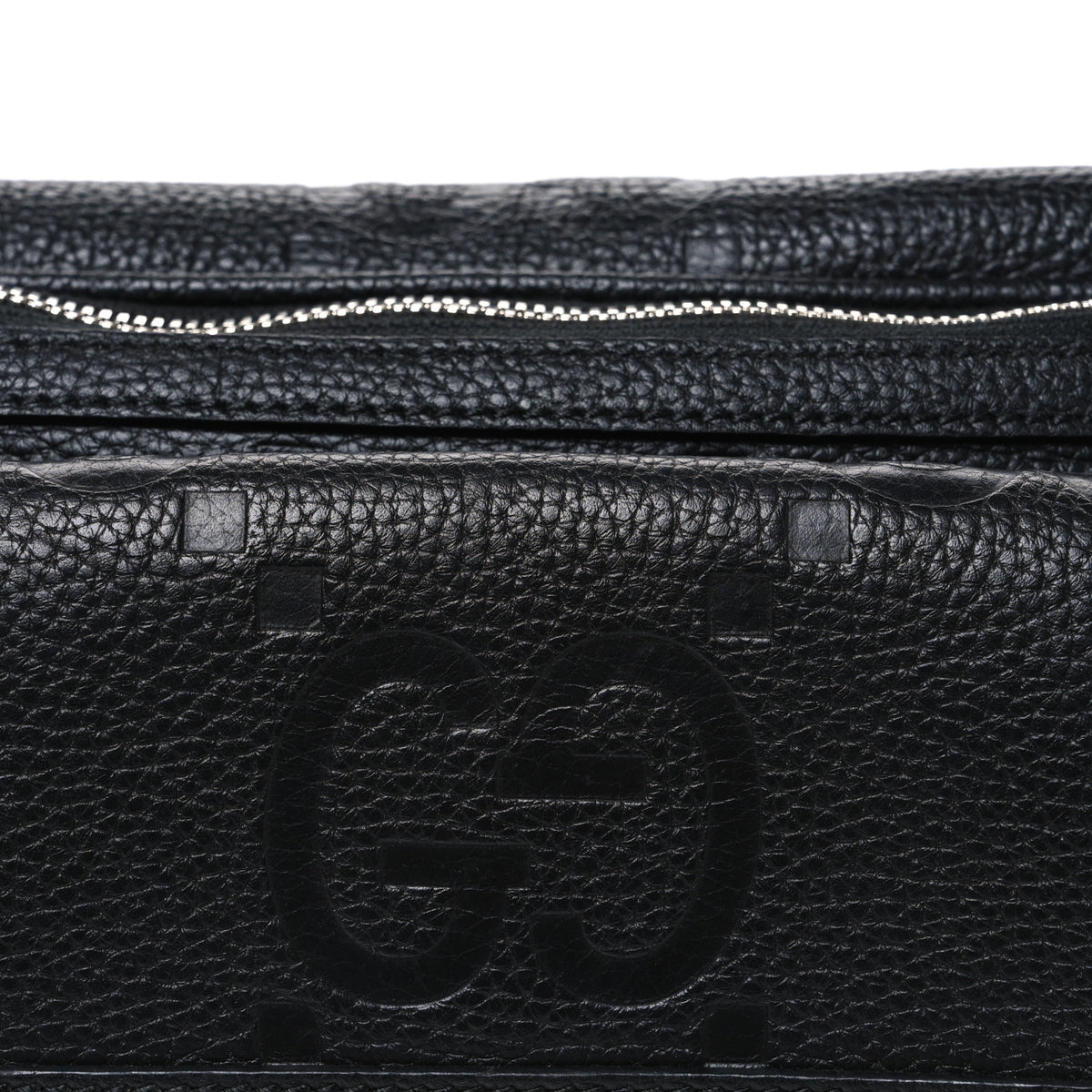 Calfskin GG Tennis Embossed Pocket Belt Bag Black
