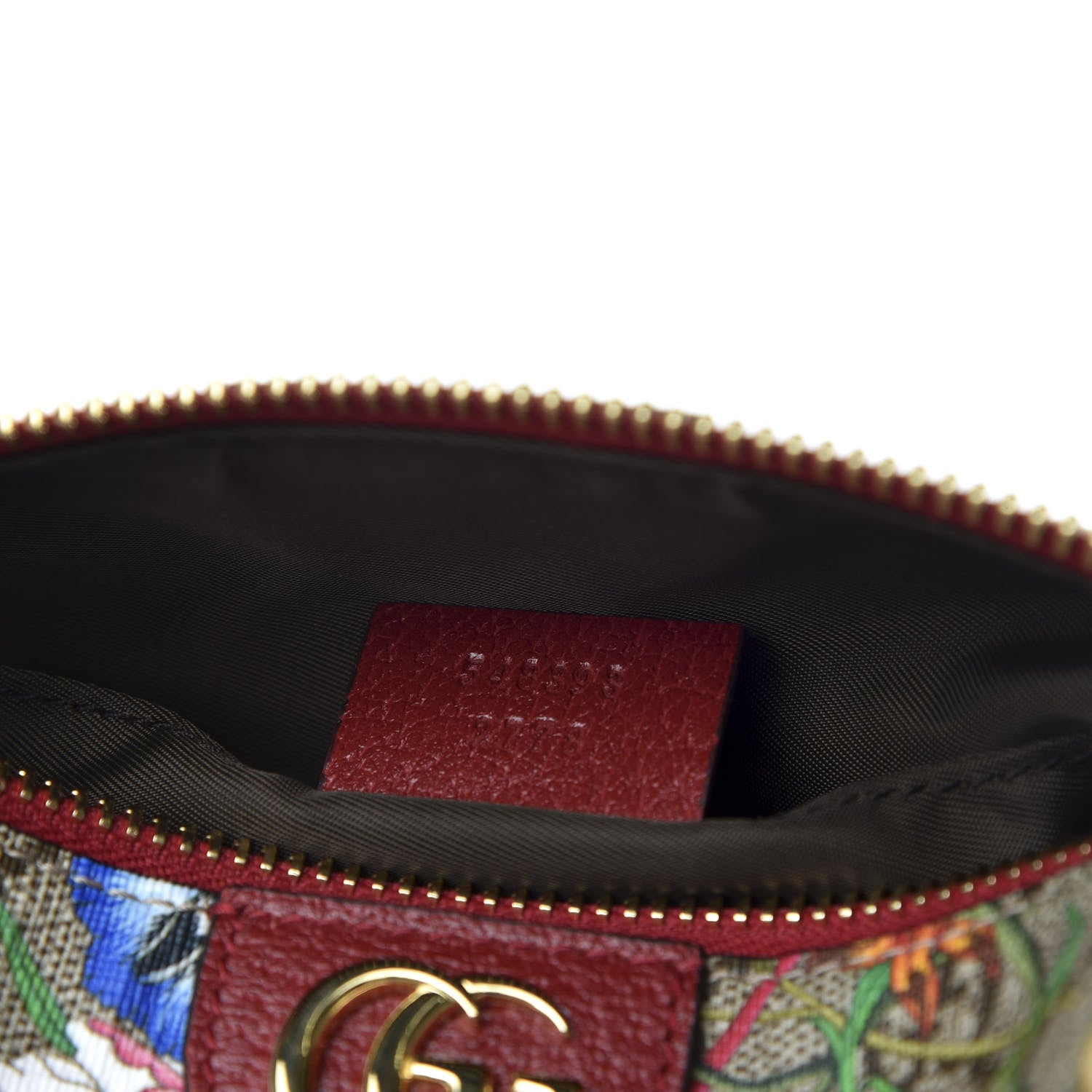Gucci Soft GG Supreme Monogram Flora Calfskin Medium Ophidia Cosmetic Case Beige Ebony Multicolor Rosso 7 of 9
