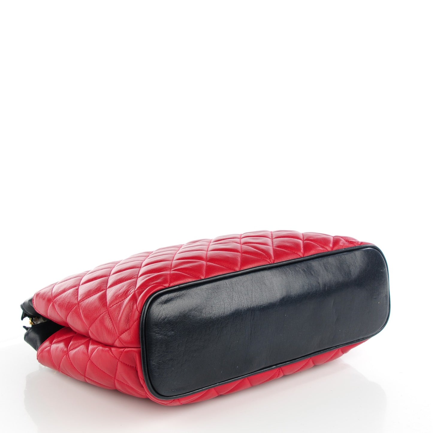 Lambskin Quilted Shoulder Bag Red Navy