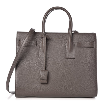 Saint Laurent Grained Calfskin Small Sac De Jour Fog 1 of 11