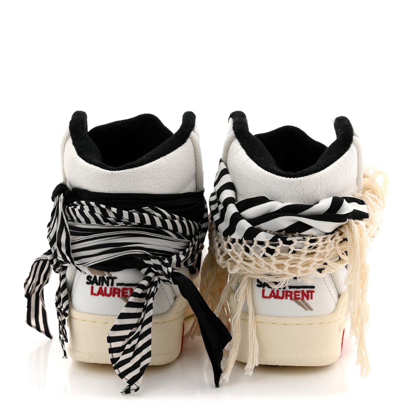 Calfskin Smith High Top Sneakers 36.5 White Black