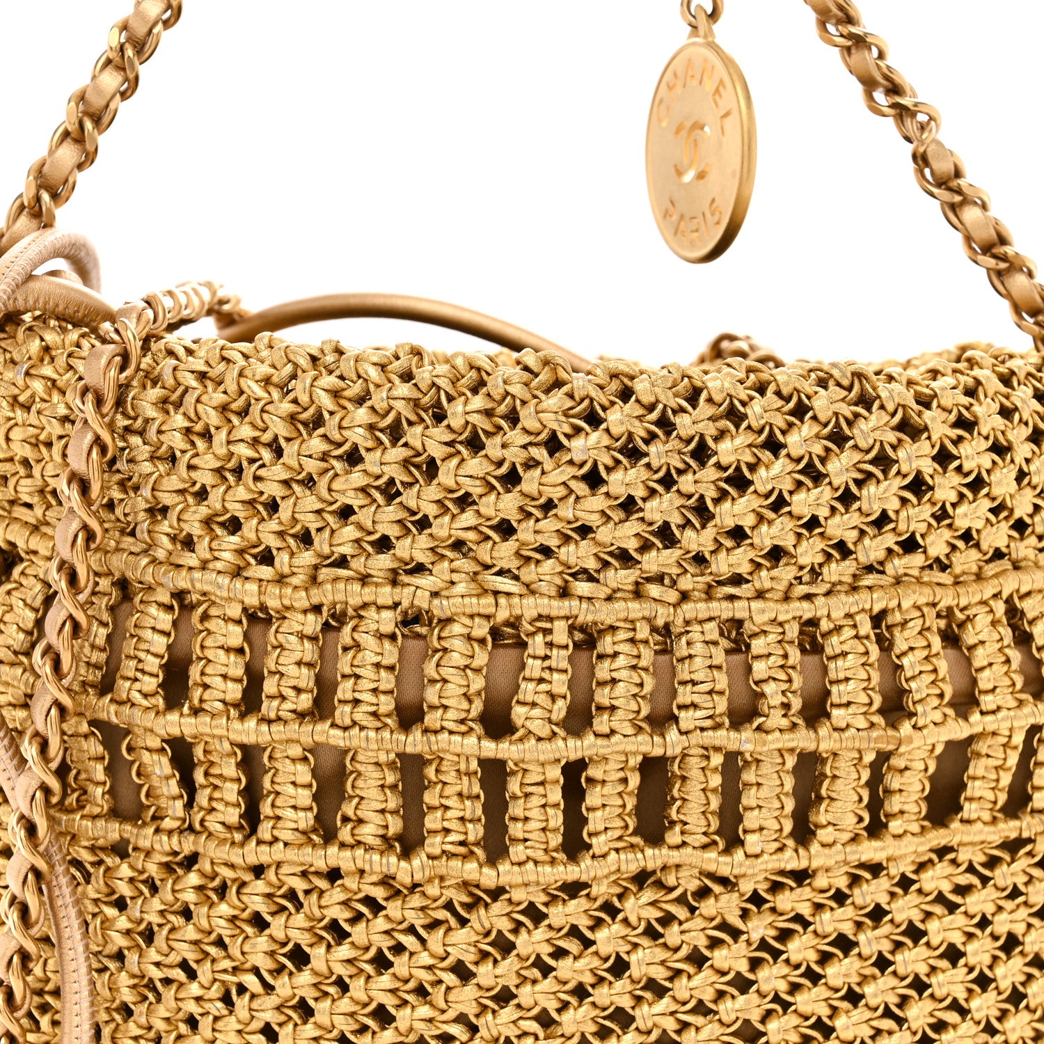 Chanel Metallic Calfskin Macrame Mini Chanel 22 Gold 8 of 10