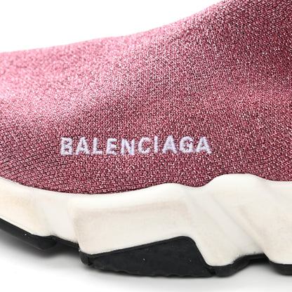 Balenciaga Laminated Knit Bi-Color Sole Womens Speed Sneakers 37 Pink White Black 7 of 10