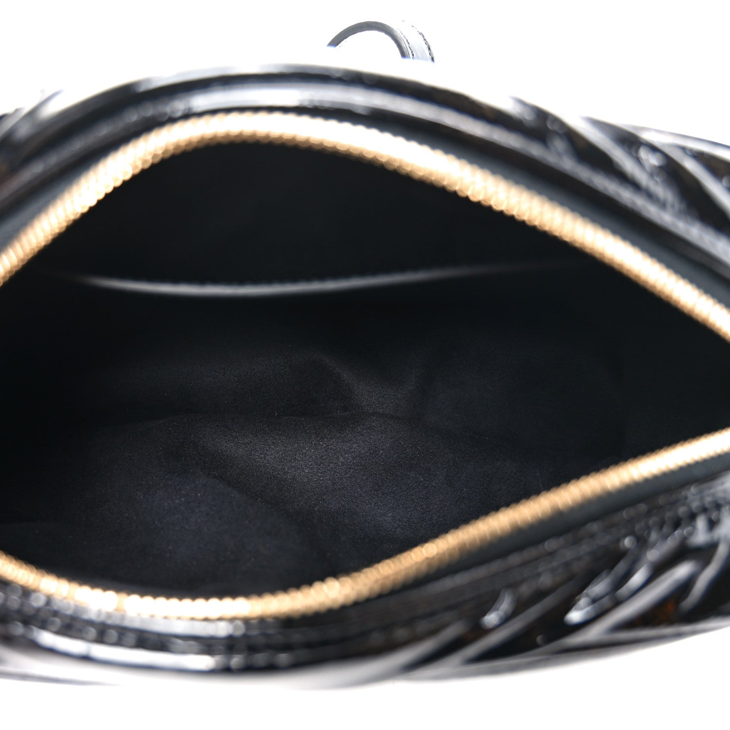 Gucci Patent Lambskin Matelasse Small GG Marmont Camera Bag Black 5 of 10