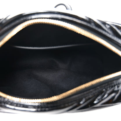 Gucci Patent Lambskin Matelasse Small GG Marmont Camera Bag Black 5 of 10