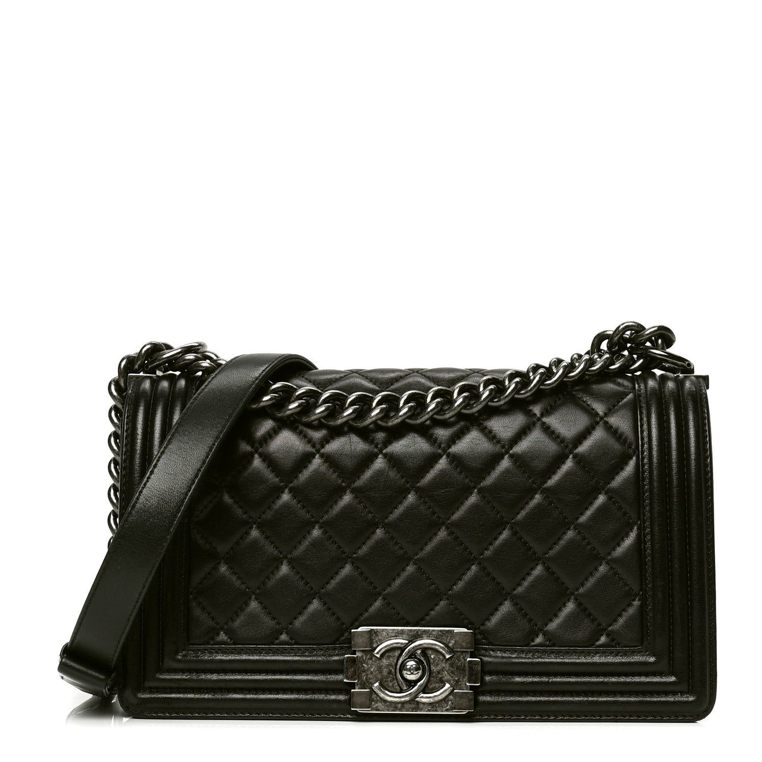 Chanel Lambskin Quilted Medium Boy Flap Black 1 of 6