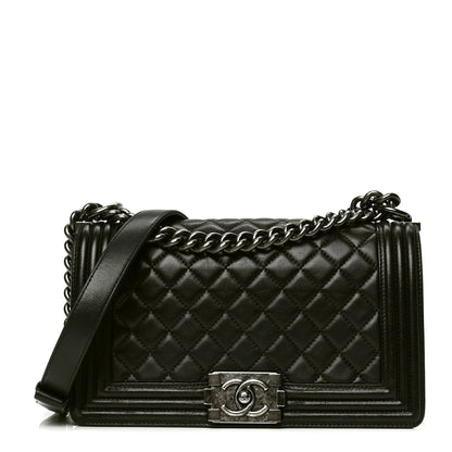Chanel Lambskin Quilted Medium Boy Flap Black 1 of 6