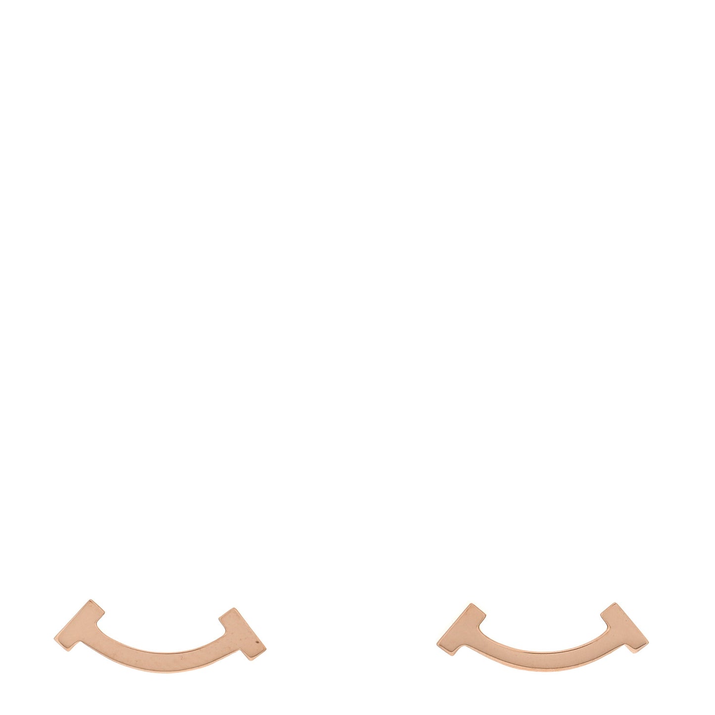 18K Rose Gold T Smile Stud Earrings