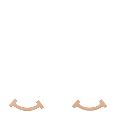 Tiffany 18K Rose Gold T Smile Stud Earrings 1 of 4