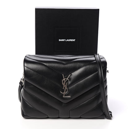 Saint Laurent Calfskin Y Quilted Monogram Toy Loulou Crossbody Bag Black 8 of 8