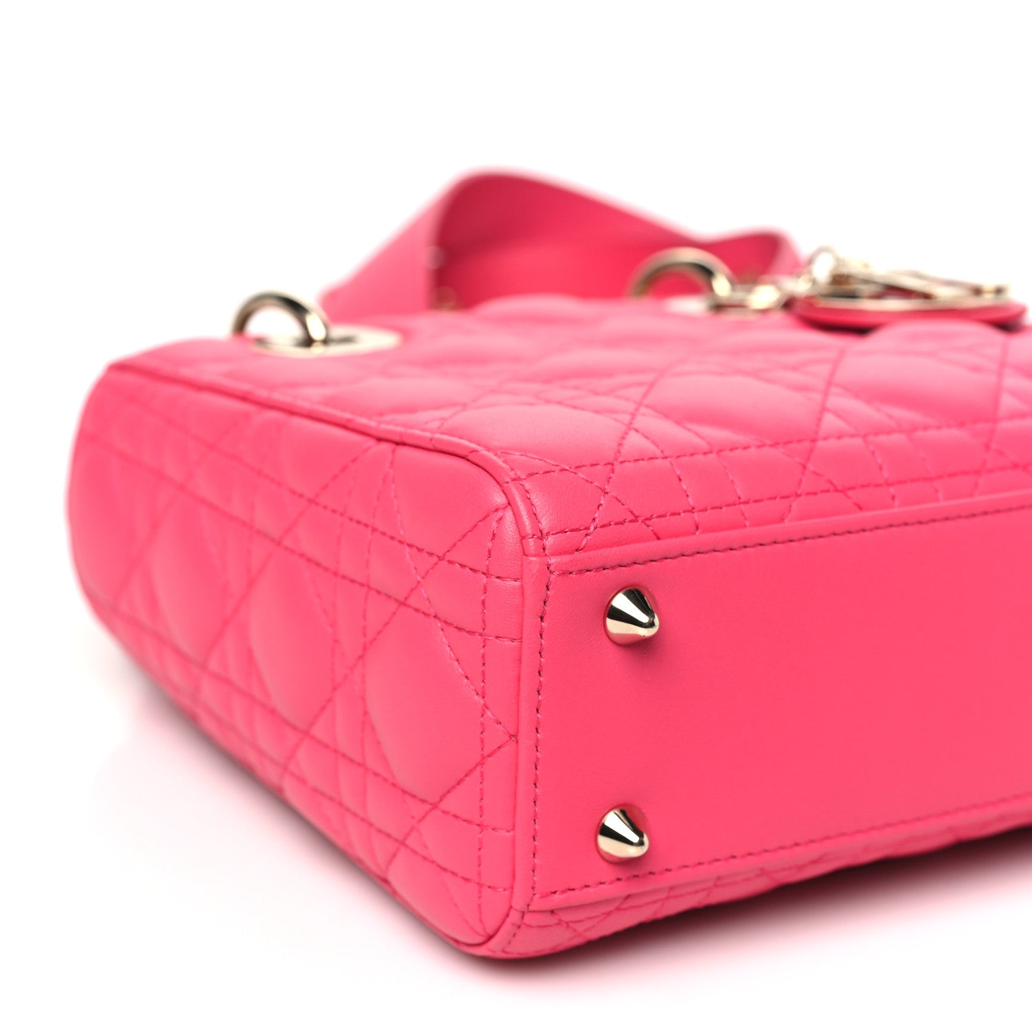 Christian Dior Lambskin Cannage Small My ABCDior Lady Dior Fraise 9 of 11