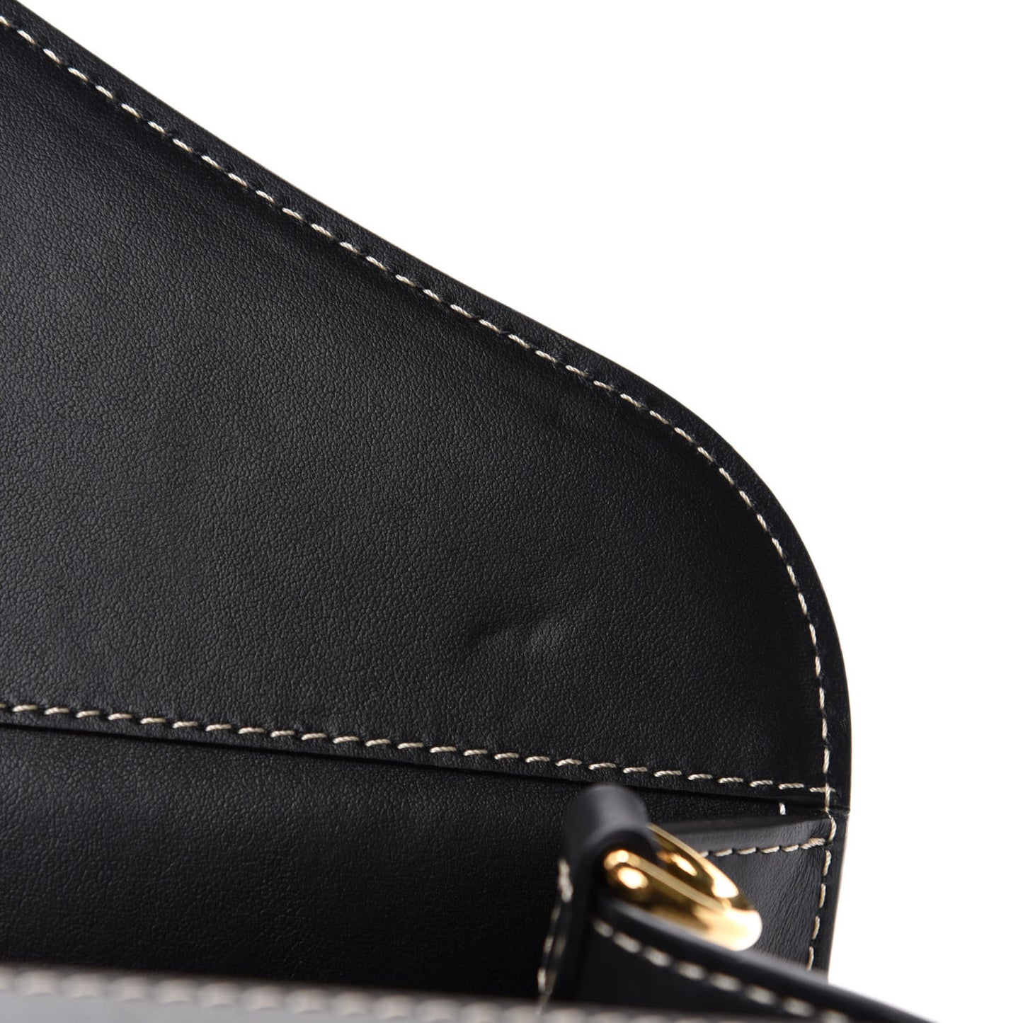 Canvas Smooth Calfskin Two Tone Medium Pocket Bag Natural Black