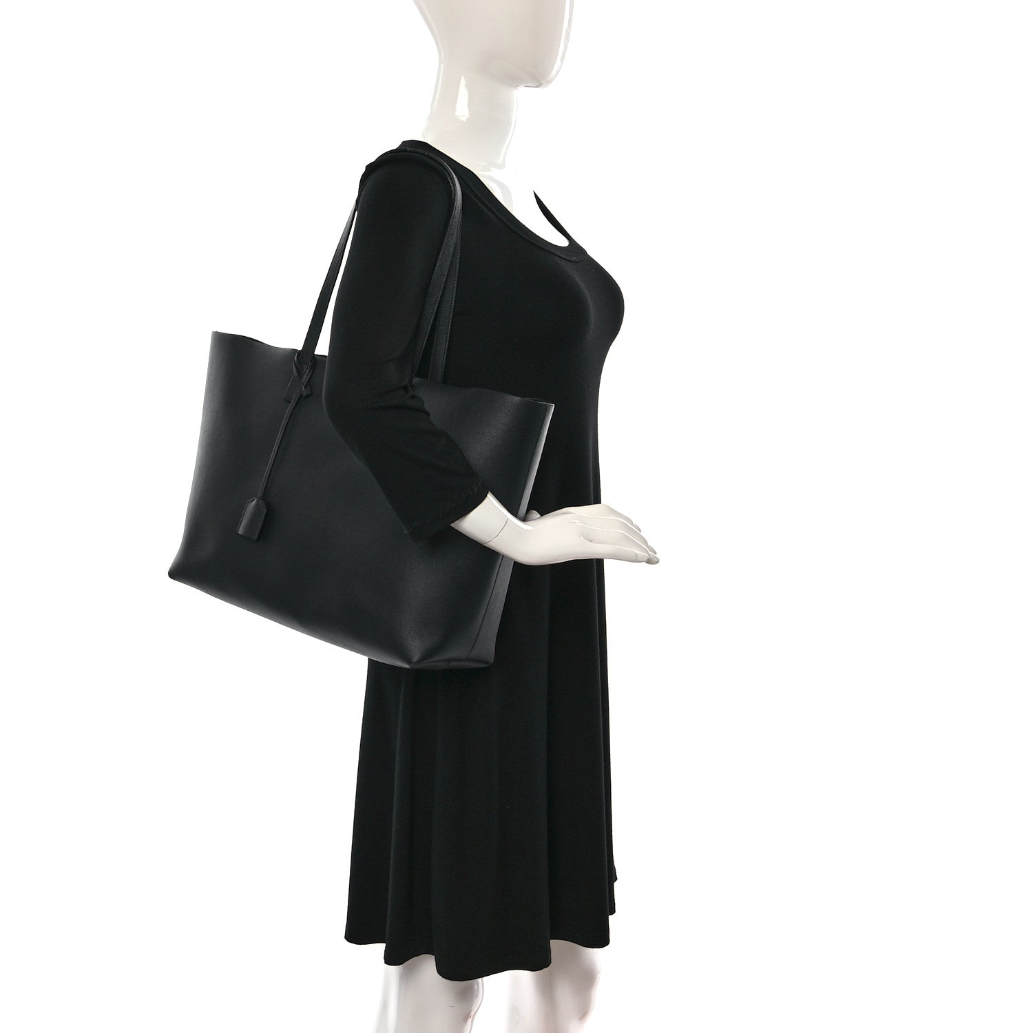 Saint Laurent Calfskin Large Shopping Tote Black 2 of 10